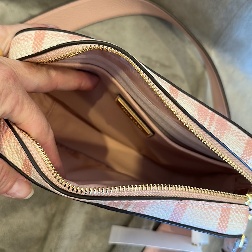 NWT Tory Burch blush plaid crossbody - Picture 7 of 11